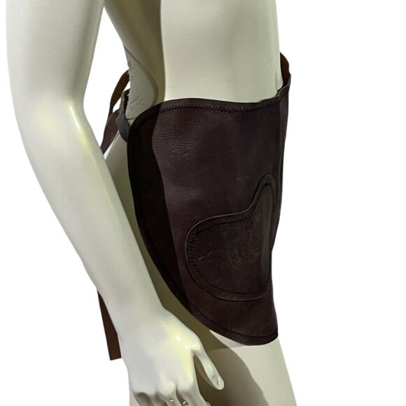 Handmade Brown Leather Half Apron Waist Work Utility Workshop Artisan Server - Picture 4 of 13